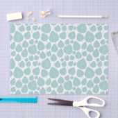 Papier Mousseline Motif feuille - bleu clair vert (Artisanat)