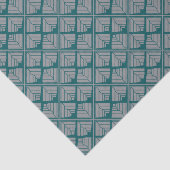 Papier Mousseline Motif feuille carré Turquoise neutre (Détail)