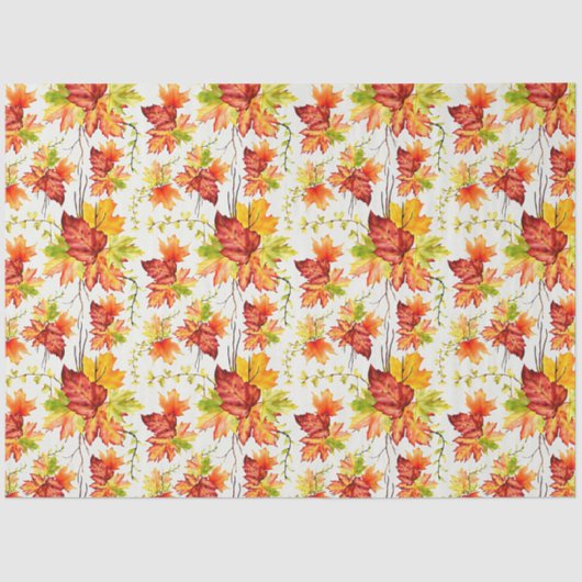 Papier Mousseline Motif feuille d'automne (Recto)