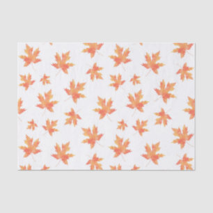 Papier Mousseline Motif feuille d'érable jaune orange