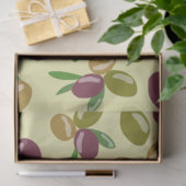 Papier Mousseline Motif Feuille d'olive et d'olive rustique (Cadeau)