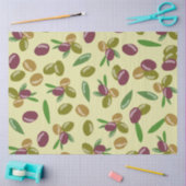 Papier Mousseline Motif Feuille d'olive et d'olive rustique (Artisanat)