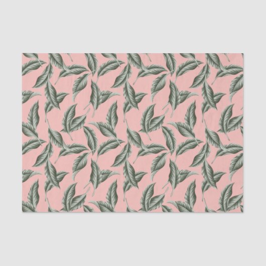 Papier Mousseline Motif Feuille du jardin tropical (Recto)