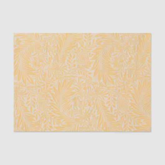 Papier Mousseline Motif feuille jaune | Découpage (Recto)