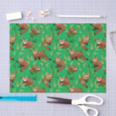 Papier Mousseline Motif Feuille Red Panda & Bamboo (Artisanat)