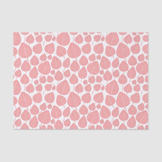 Papier Mousseline Motif feuille - Rose doux (Recto)