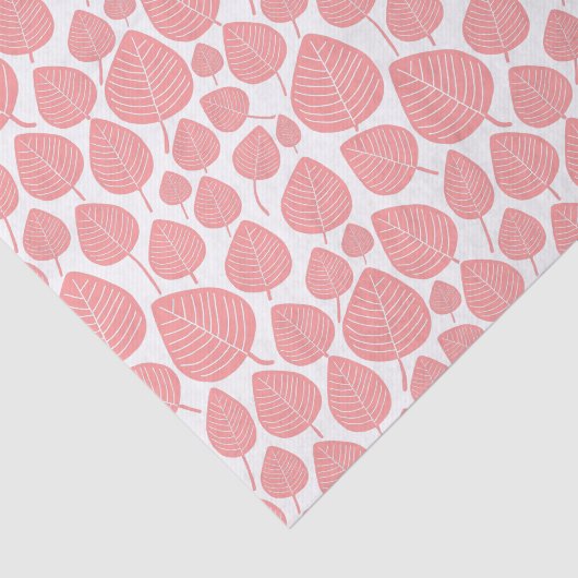 Papier Mousseline Motif feuille - Rose doux (Détail)