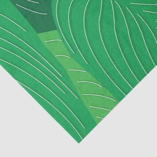Papier Mousseline Motif Feuille vert (Détail)
