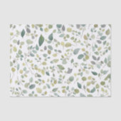 Papier Mousseline Motif Feuille vert aquarelle (Recto)