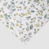 Papier Mousseline Motif Feuille vert aquarelle (Détail)