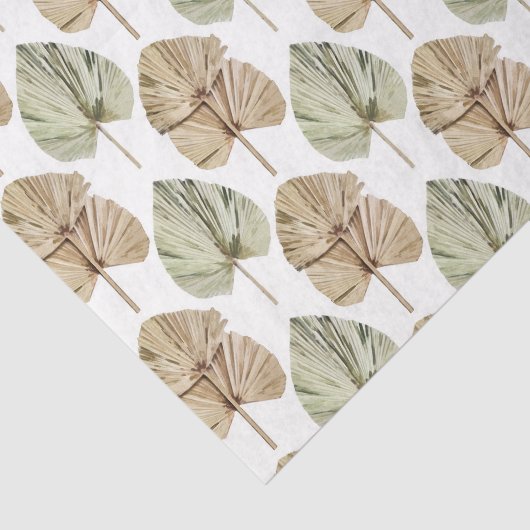 Papier Mousseline Motif Feuille verte 2 (Détail)