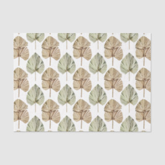 Papier Mousseline Motif Feuille verte 2