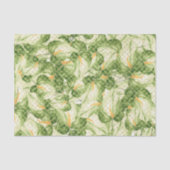 Papier Mousseline Motif feuille verte 6 (Recto)