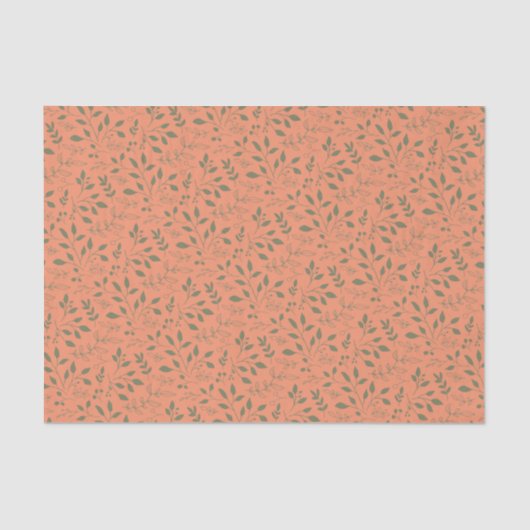 Papier Mousseline Motif Feuille Woodland (Recto)