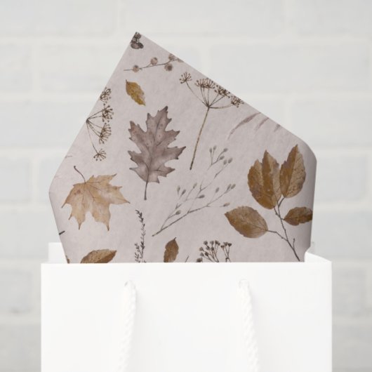 Papier Mousseline Motif Feuilles d'automne (Sac cadeau)
