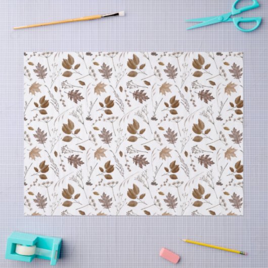 Papier Mousseline Motif Feuilles d'automne (Artisanat)