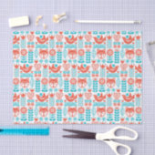Papier Mousseline Motif finlandais d'art populaire de Fox et (Artisanat)