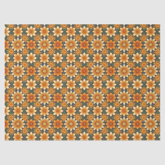 Papier Mousseline Motif Fleur Marigold sans joint (Recto)