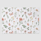 Papier Mousseline Motif Fleur sauvage aquarelle (Recto)