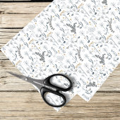 Papier Mousseline motif fleur sauvage boho