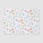 Papier Mousseline Motif Fleur sauvage d'aquarelle mixte (Recto)