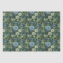 Motif Fleur sauvage victorien bleu et vert