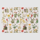 Papier Mousseline Motif Fleur sauvage vintage (Recto)