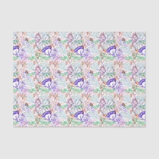 Papier Mousseline Motif floral 8 (Recto)