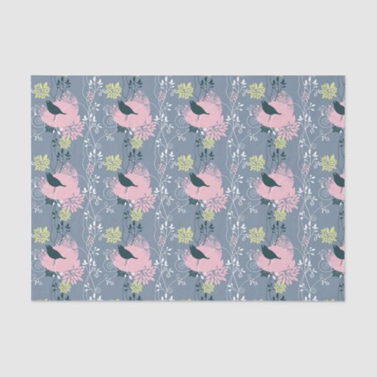 Papier Mousseline Motif floral 9 (Recto)