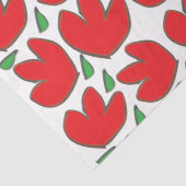 Papier Mousseline Motif floral à fleurs rouges (Détail)