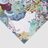 Papier Mousseline Motif floral abstrait multicolore de recouvrement (Détail)