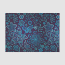 Motif floral assez bleu et de marine avec le