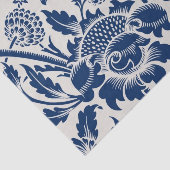 Papier Mousseline Motif floral bleu complexe sur fond clair (Détail)