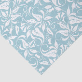 Papier Mousseline Motif floral bleu et blanc élégant (Détail)