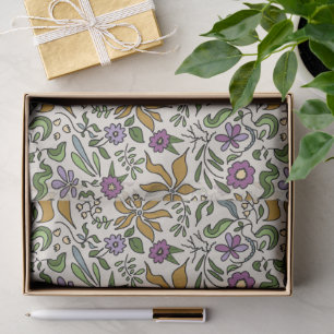 Papier Mousseline Motif floral botanique dessiné à la main