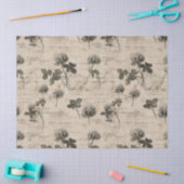 Papier Mousseline Motif floral botanique vintage (3) (Artisanat)