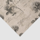 Papier Mousseline Motif floral botanique vintage (3) (Détail)