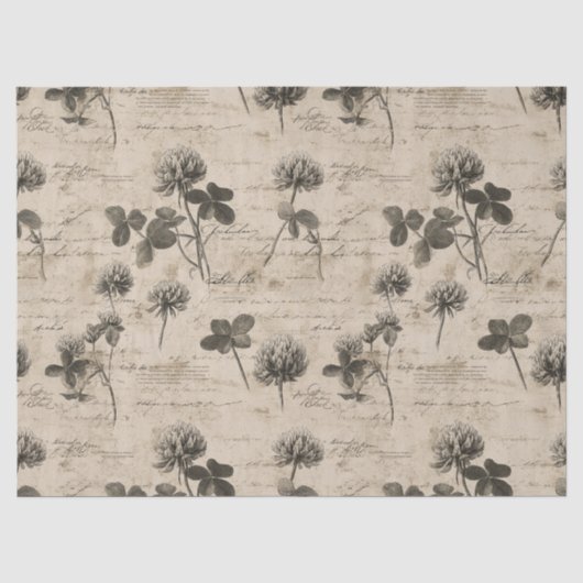 Papier Mousseline Motif floral botanique vintage (3) (Recto)