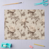 Papier Mousseline Motif floral botanique vintage (5) (Artisanat)