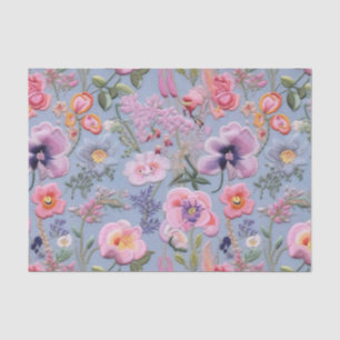 Papier Mousseline Motif floral brodé