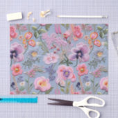 Papier Mousseline Motif floral brodé (Artisanat)