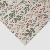 Papier Mousseline Motif floral chic de baie de houx botanique (Détail)