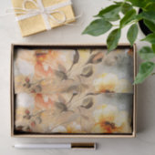 Papier Mousseline Motif floral clair et crème (Cadeau)