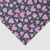 Papier Mousseline Motif floral cœur rose Saint Valentin mignon (Détail)