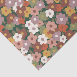 Papier Mousseline Motif floral d'automne