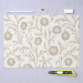Papier Mousseline Motif floral de chardon neutre (Artisanat)
