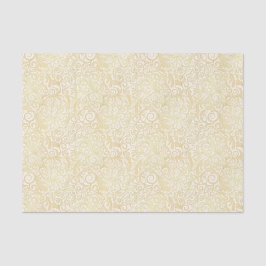 Papier Mousseline Motif floral de feuille d'or (Recto)
