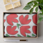 Papier Mousseline Motif floral de fleurs rouges (Cadeau)