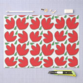 Papier Mousseline Motif floral de fleurs rouges (Artisanat)
