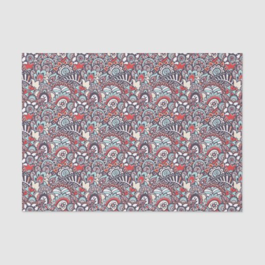 Papier Mousseline Motif floral de griffonnage de Paisley (Recto)